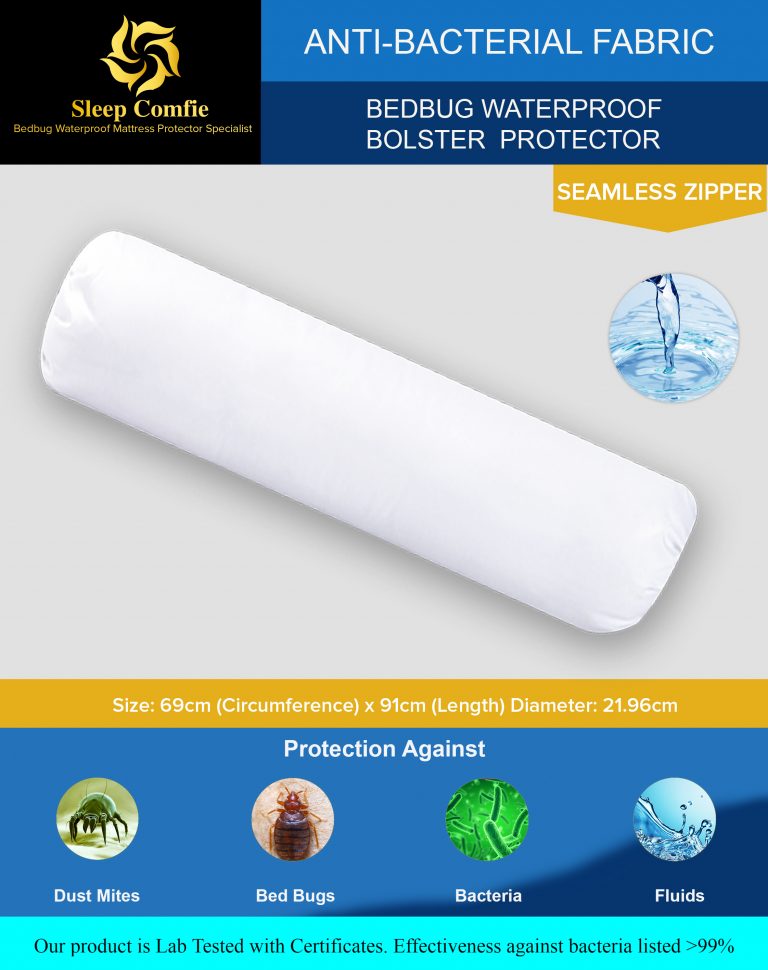 Anti Bacterial Waterproof Bolster Protector Sleep Comfie